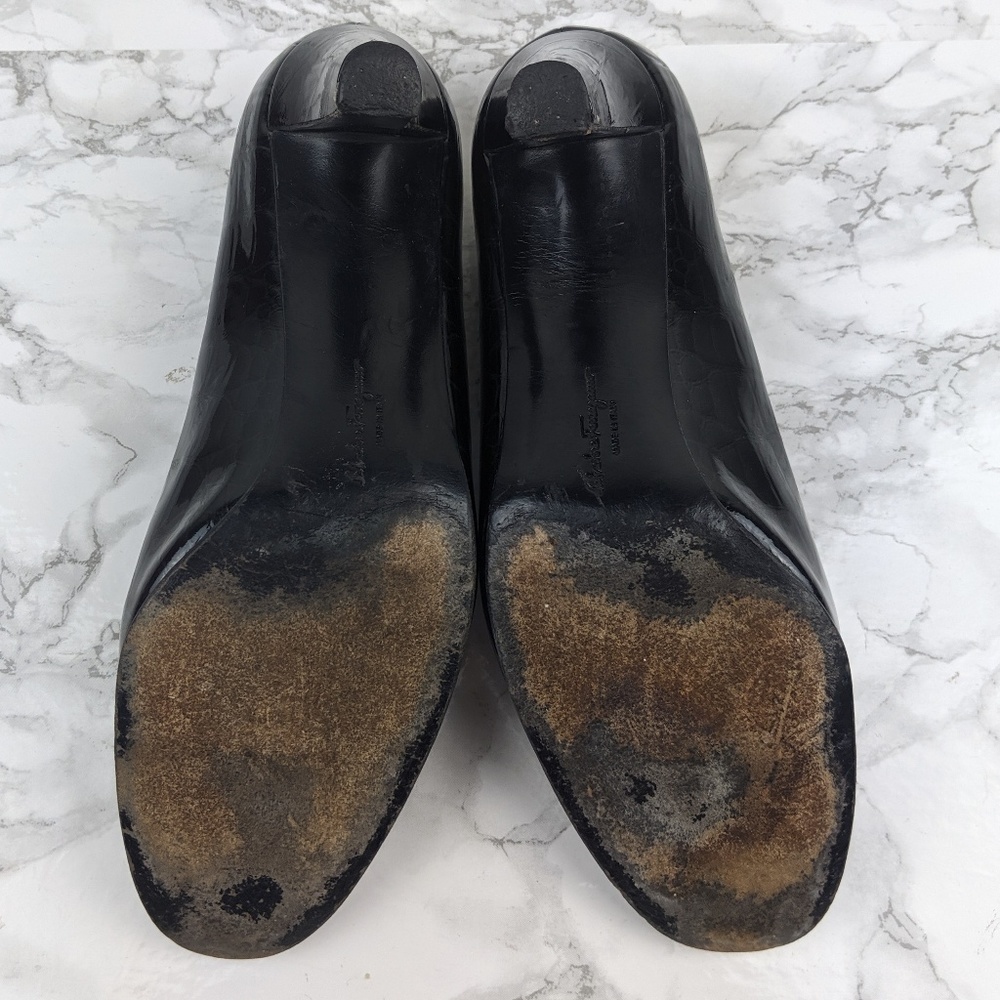 Salvatore Ferragamo Black Patent Leather Heels - Picture 4 of 8